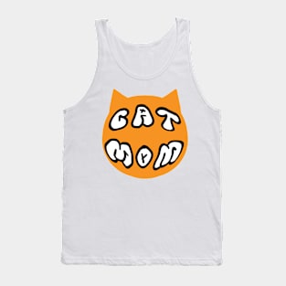 cat mom badge orange Tank Top